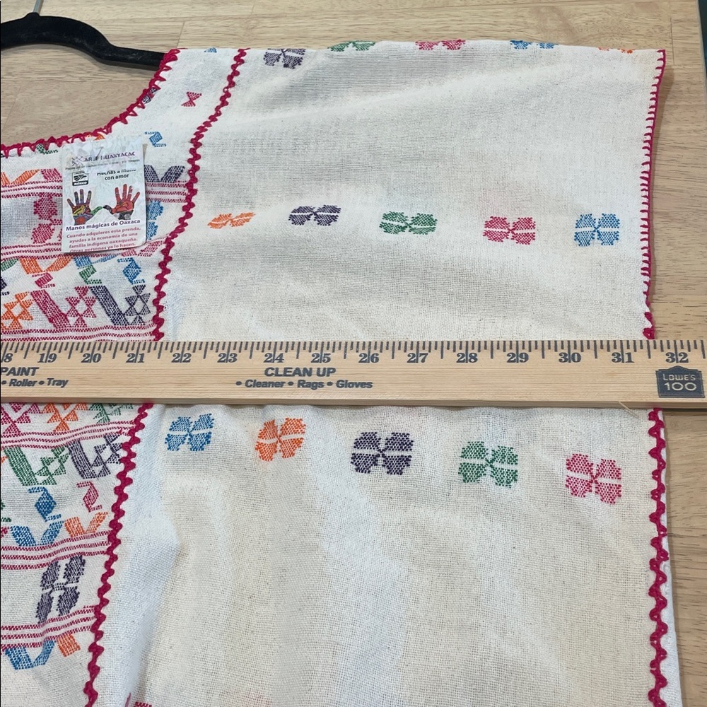 Handmade Xuipil arte Huaxyacac tunic mumu swim coverup manta cloth embroidered - Picture 9 of 9